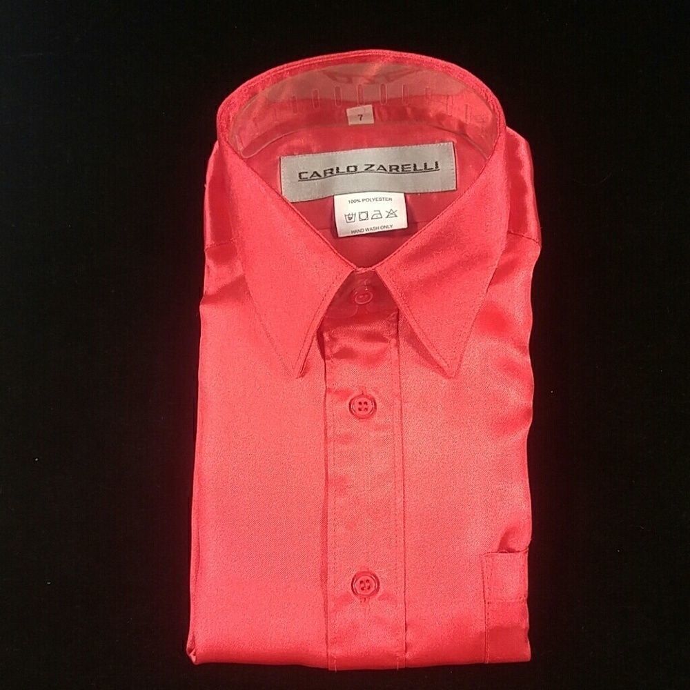 BOY'S SATIN RAYON DRESS SHIRT. SIZE 7